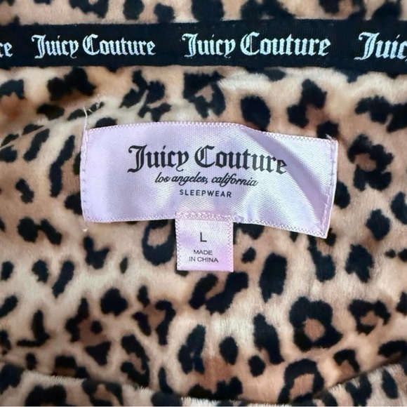 NWT Juicy Couture Leopard Print Velvet Pajama Set Size Large - Picture 7 of 9